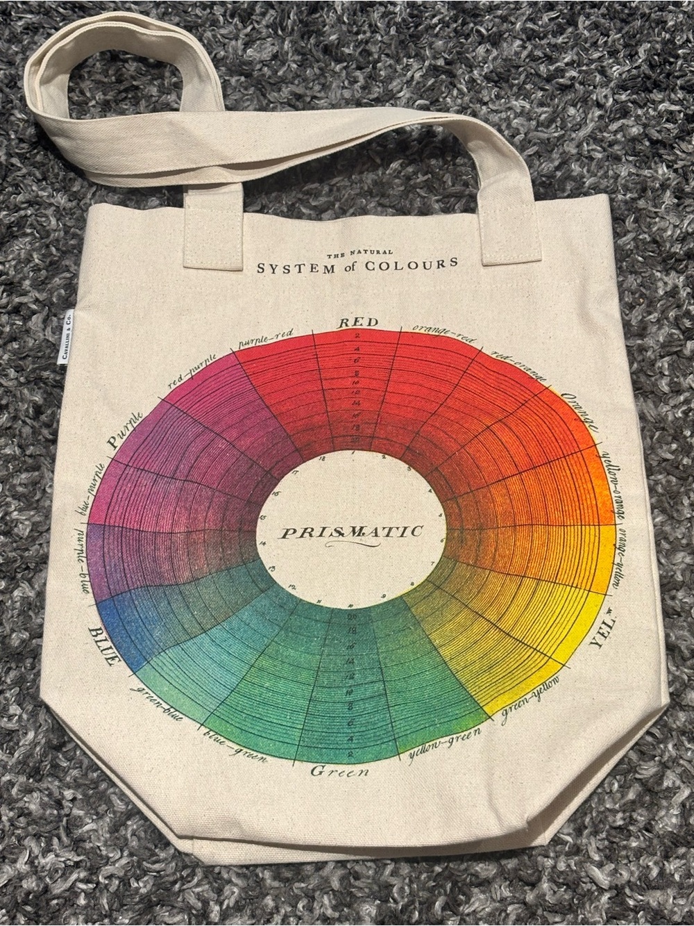 Canvas Tote Bag with Prismatic Color Wheel Print